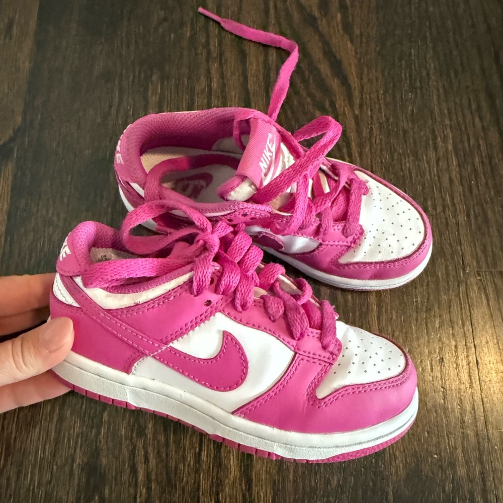 Nike Kids Pink and White Sneakers